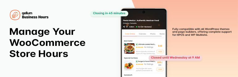 Gellum Business Hours for WooCommerce